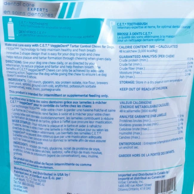 C.E.T.® VeggieDent® Fr3sh - Small, 30 Ct 3 C.E.T.® VeggieDent® Fr3sh - Small, 30 Ct - Image 3