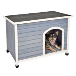 Eilio Folding Wood Dog Home - Medium, Gray