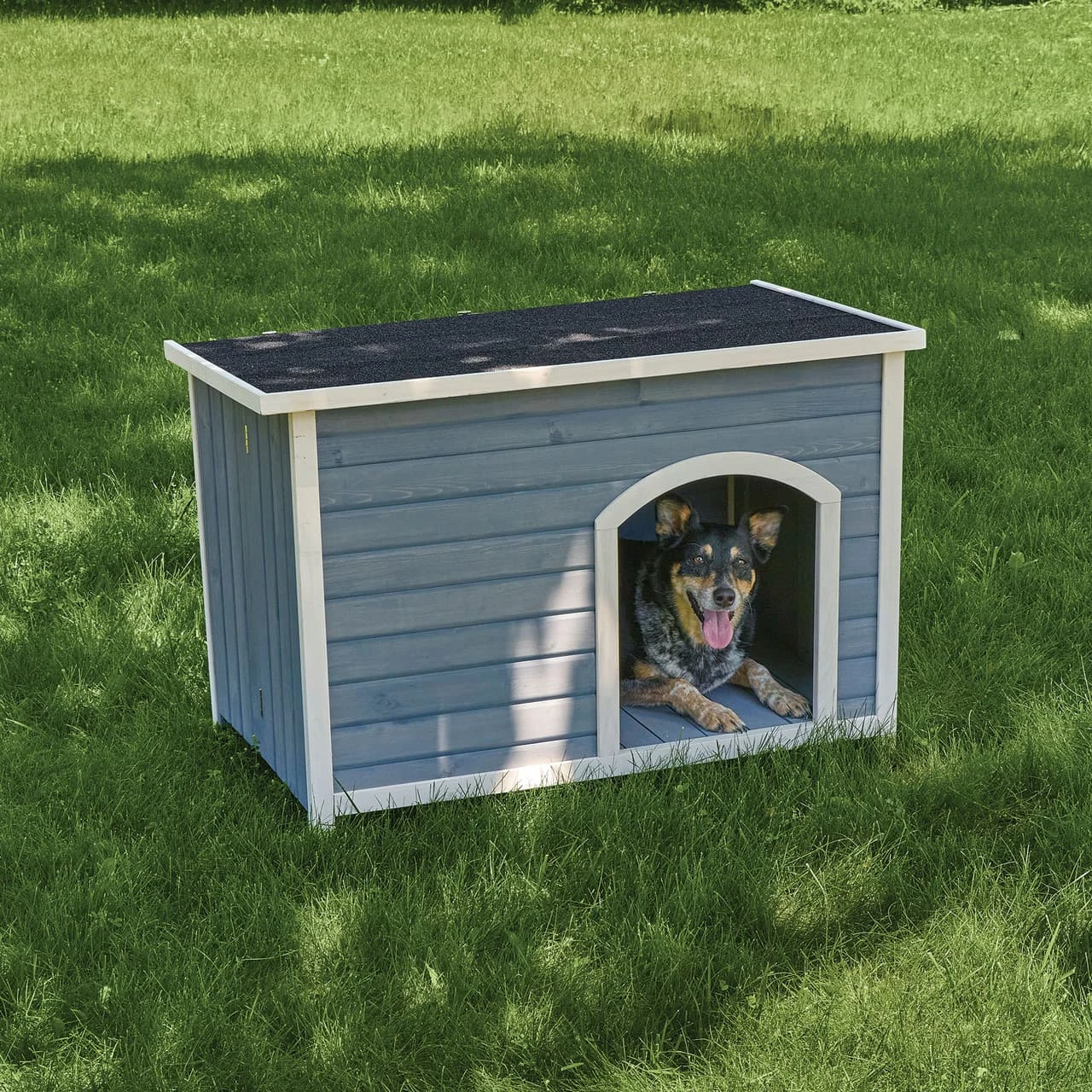 Eilio Folding Wood Dog Home - Medium, Gray 4 Eilio Folding Wood Dog Home - Medium, Gray - Image 4