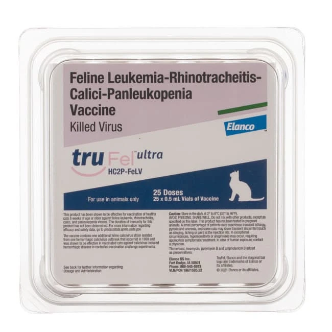 TruFel™ Ultra HC2P-FELV (Ultra Fel-O-Vax FVRCP+FELV) - 25x1 Dose 1 TruFel™ Ultra HC2P-FELV (Ultra Fel-O-Vax FVRCP+FELV) - 25x1 Dose