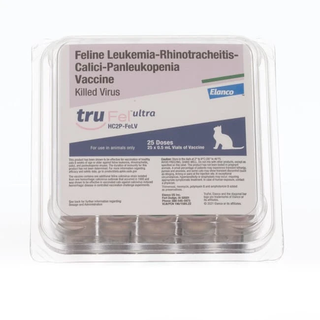TruFel™ Ultra HC2P-FELV (Ultra Fel-O-Vax FVRCP+FELV) - 25x1 Dose 2 TruFel™ Ultra HC2P-FELV (Ultra Fel-O-Vax FVRCP+FELV) - 25x1 Dose - Image 2