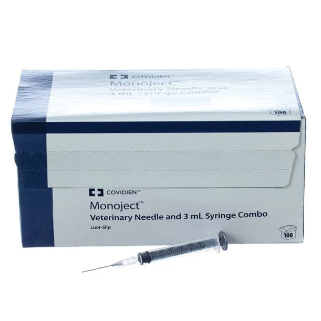 3cc MonoJect Syringes With 20 Gauge Needles - 3cc, Regular Luer, 20g X 1", 100 Ct 1 3cc MonoJect Syringes With 20 Gauge Needles - 3cc, Regular Luer, 20g X 1", 100 Ct